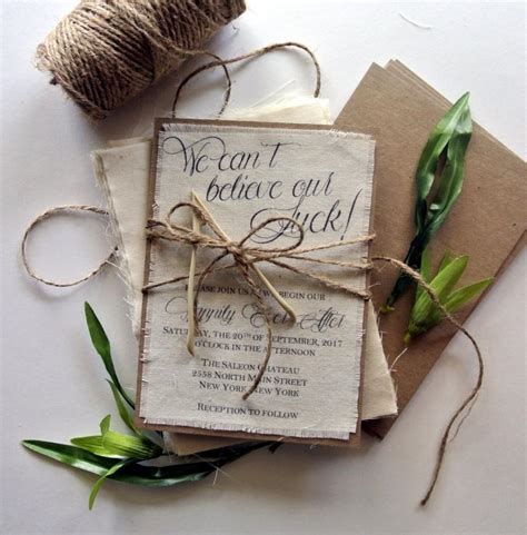 Rustic Wedding Invitation, Lucky Wishbone Wedding Invitation Ideas Burlap Wedding Invitations ...