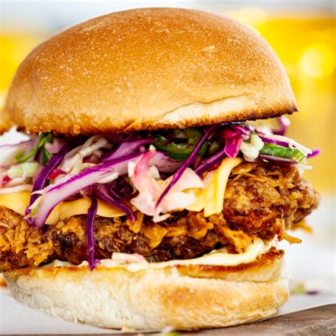 Crispy Chicken Sandwich with Spicy Slaw - Simply Delicious