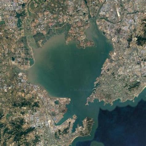 Jiaozhou Bay in Qingdao, China (Google Maps)