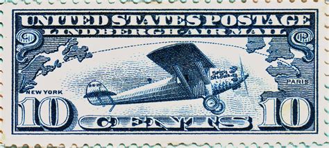 Inside the Apple: Postcard Thursday: Lindbergh Air Mail Stamp