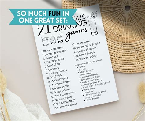 21 Hilarious Drinking Games Printable Party Games, 21st Birthday Party ...