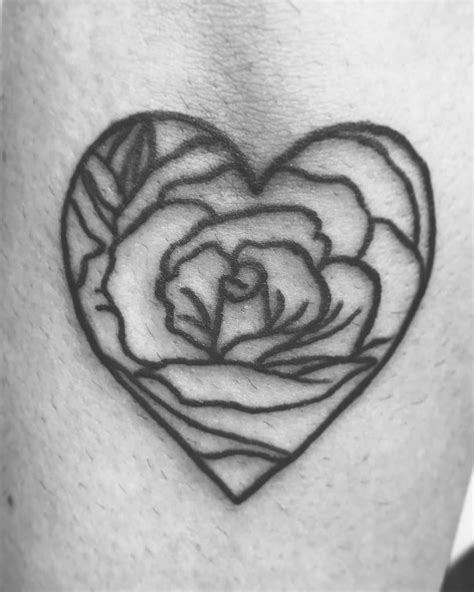 Heart Rose Tattoo Designs Outline