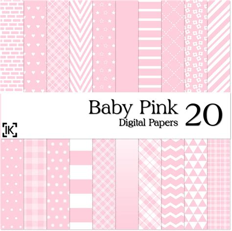 20 Baby Pink Digital Scrapbook Papers for Personal and Commercial Use - Etsy