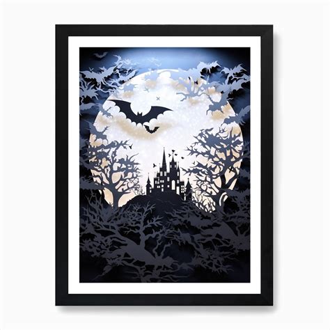 Majestic Bat Cave Silhouette 2 Art Print by FlightNight Studios - Fy