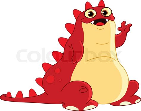 Cute monster waving hello | Stock vector | Colourbox