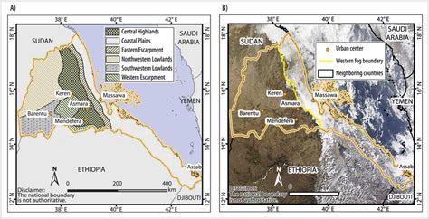 Eritrea: (A) agro-climatic zones (source: FAO 1994); (B) satellite ...