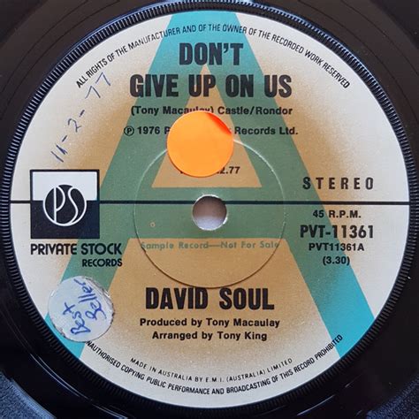 David Soul - Don't Give Up On Us (1977, Vinyl) | Discogs