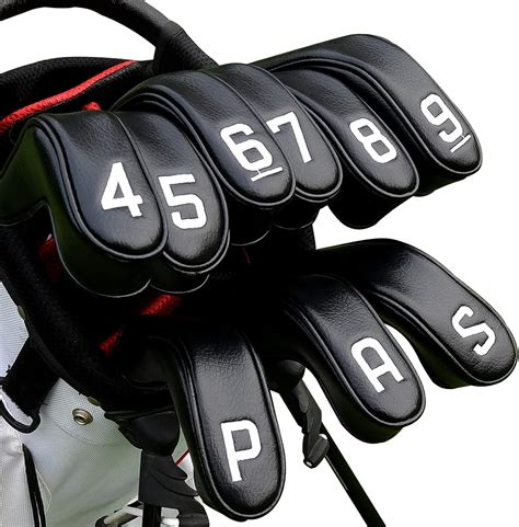 BIG TEETH Golf Hybrid Iron Head Cover 9Pcs Hybrid Head Covers Set Long ...