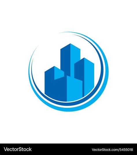 Cityscape modern building architecture logo Vector Image