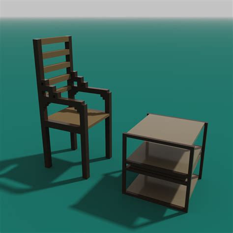 ArtStation - Chair and Table - Magicavoxel | Resources