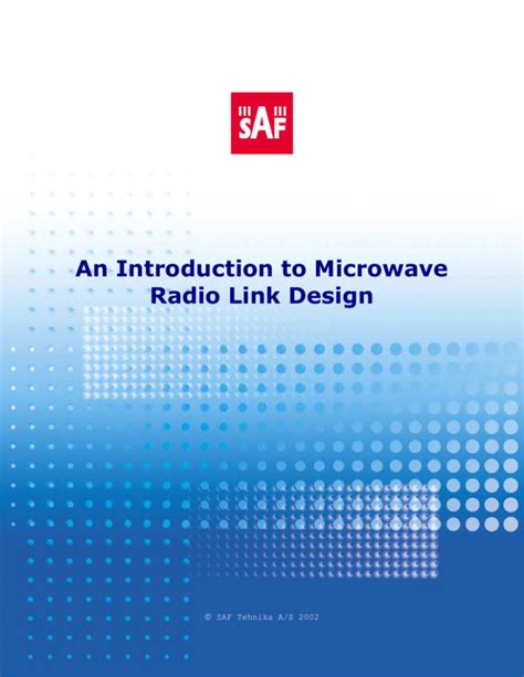 An Introduction to Microwave Radio Link Design