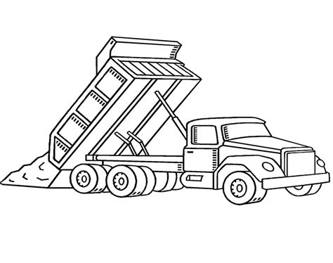 Dump Truck 2 Coloring Page - Free Printable Coloring Pages for Kids