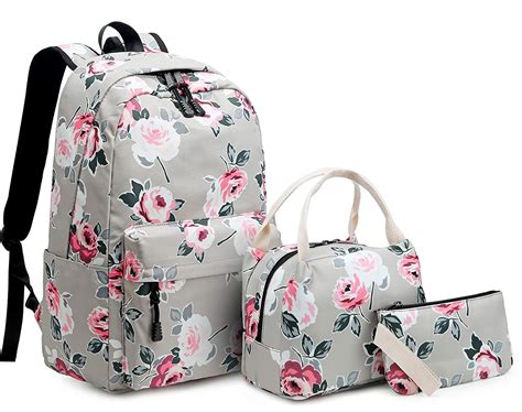 Girls Backpack Set Flowers School Backpack Daypack Women Teenagers Travel School Bag Laptop ...