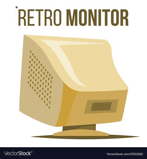 Retro computer monitor old classic desktop Vector Image