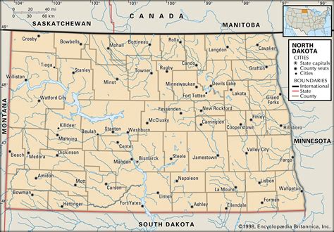 North Dakota Time Zone Map With Cities