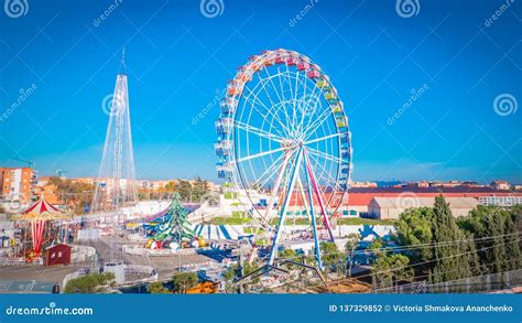 Festive Christmas Fair with a Ferris Wheel in Torrejon De Ardoz Near Madrid, Spain Editorial ...