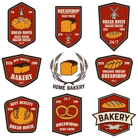 Premium Vector | Set of bakery, bread shop emblems. design element for ...