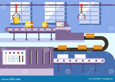 Factory Conveyor Belt Stock Illustrations – 2,742 Factory Conveyor Belt ...