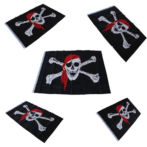 90*150cm Huge Skull Crossbones Jolly Roger Pirate Flags With Grommets Decoration bandeira,skull ...