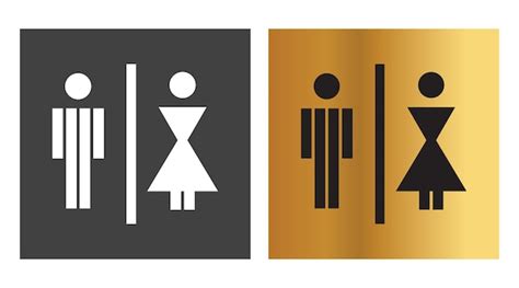 Premium Vector | Gold toilet sign