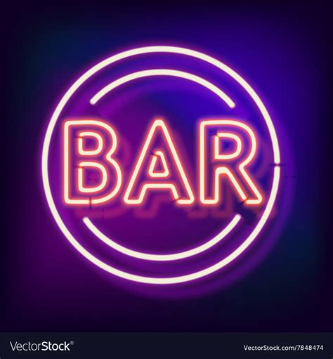 Vintage neon sign with an indication of the bar Vector Image