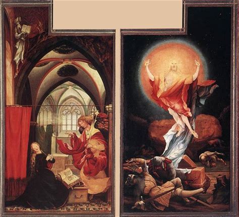 Annunciation and Resurrection, c.1515 - Matthias Grünewald - WikiArt.org