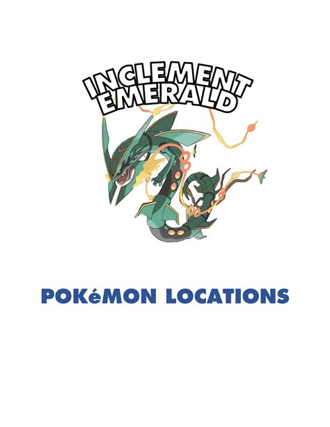 Pokemon Locations - POKéMON LOCATIONS Introduction This document lists ...