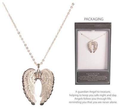 Guardian Angel Wings Necklace - Silver Plated - Giftrapt