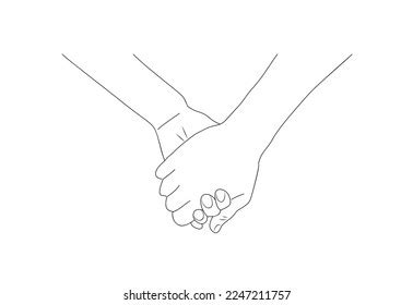 Holding Hands Outline Drawing Hand Holding Stock Vector (Royalty Free) 2247211757 | Shutterstock