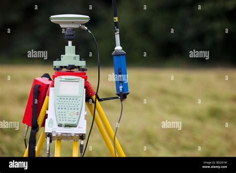 A differential GPS being used in real time kinematic survey to survey ...