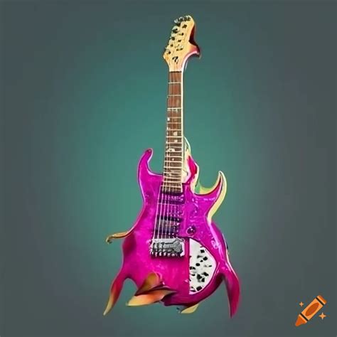 Electric guitar shaped like a dragon fruit