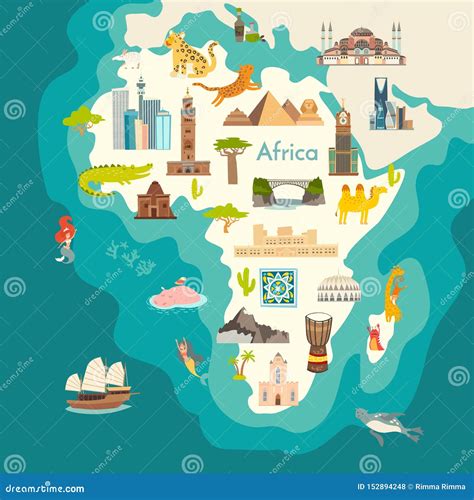 Map Of Africa With Landmarks - United States Map