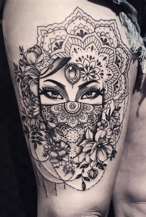 awesome mandala tattoo ideas © tattoo artists Eloise & MiL Et Une | Elephant tattoos, Thigh ...