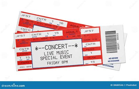 Red Concert Tickets stock photo. Image of concepts, exhibition - 38680546