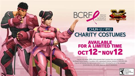 Street Fighter 5 Launches Charity Ryu and Chun-Li Costumes to Support Breast Cancer Research ...