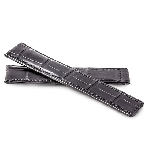 Breitling - Leather watch band - Black alligator/crocodile paris store ...