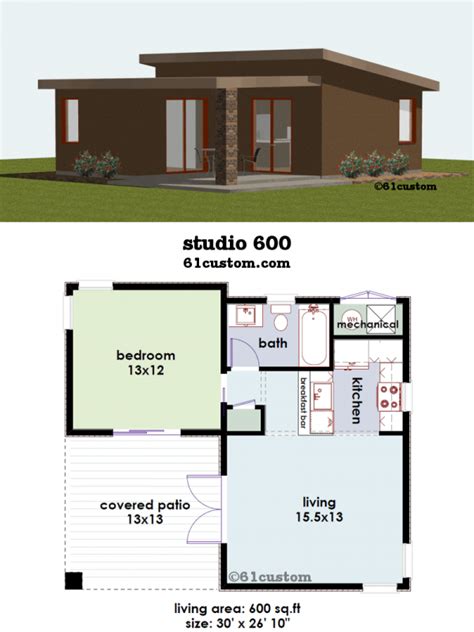 studio600: Small House Plan | 61custom | Contemporary & Modern House Plans