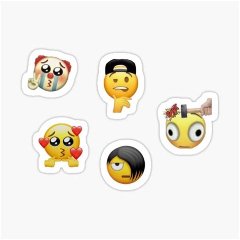 "5 in 1 MEME EMOJI SET!" Sticker for Sale by ececassel | Redbubble