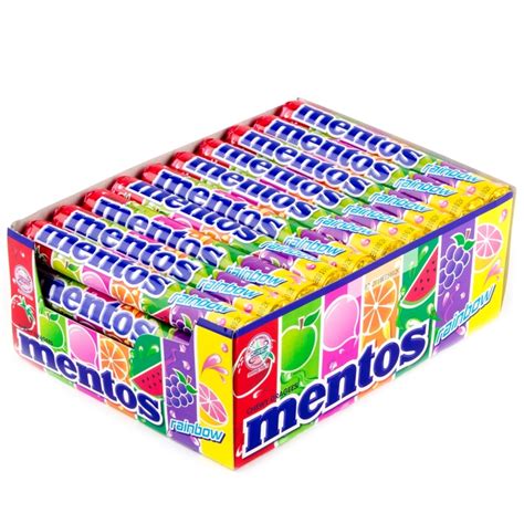 Mentos Rainbow Fruit Candy Rolls - 40CT Case • Mentos Candy & Gum • Taffy Candy, Soft & Chewy ...