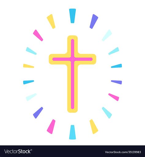 Happy easter with cross Royalty Free Vector Image