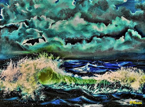 Rolling Waves Painting by Renita Confer