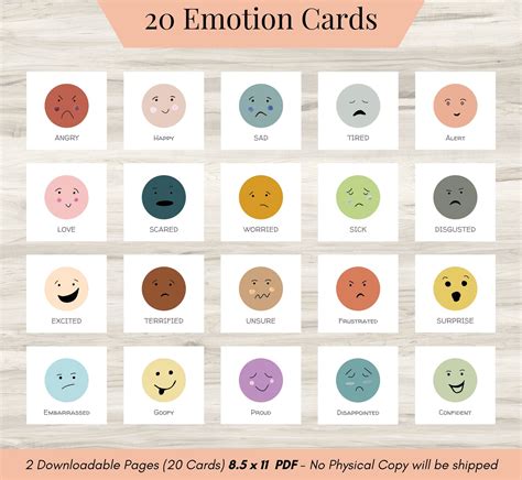 20 Emotion Cards, Feelings & Emotion Cards, Emotion Regulation ...