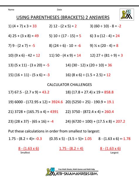 Image result for BODMAS worksheets grade 5 | Bodmas, Algebra worksheets ...