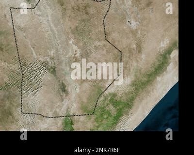 Hiiraan, region of Somalia. High resolution satellite map. Locations of major cities of the ...