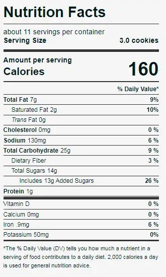 Gluten Free Oreos Nutrition Facts