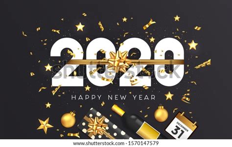 Happy New Year 2020 Greeting Card Stock Vector (Royalty Free ...