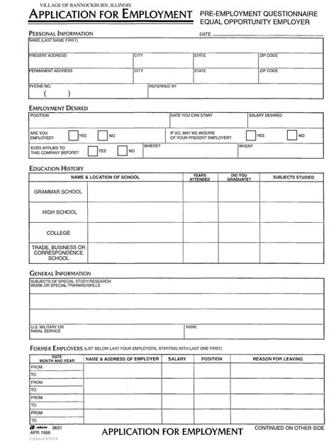 2023 Employment Form - Printable Forms Free Online