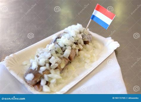 Traditional Dutch Food: Herring Fish in Fastfood Market of Amsterdam, Netherlands Stock Image ...