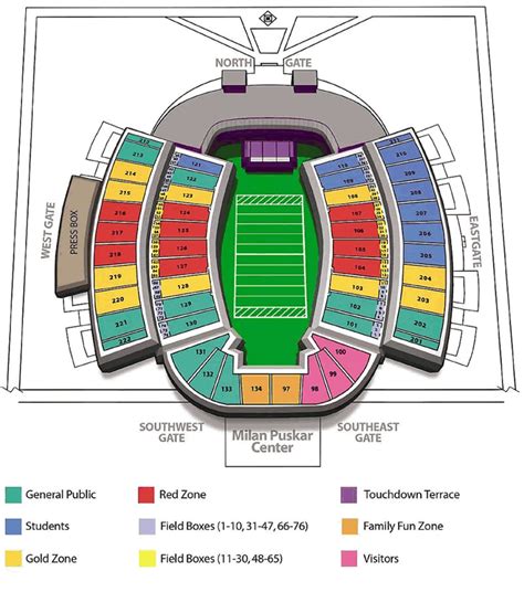 West Virginia University Football Stadium Seating Chart | Elcho Table