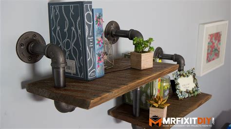 Industrial Pipe Shelves With Wood 2-Tiers,Rustic Wall Mount Shelf Hung ...